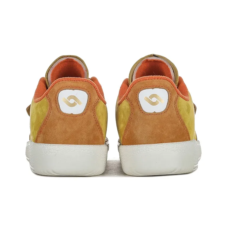 HOMDOON Anti Slip Wear Resistant Low Top Skateboard Shoes Unisex Orange Yellow-4