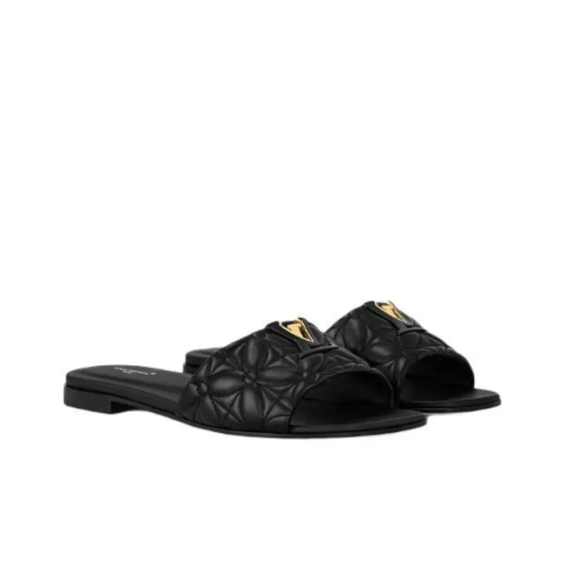 LOUIS VUITTON Capri Slide Slippers Women's Black-2
