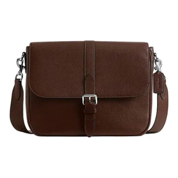 COACH Cow Leather Shoulder Bag, Crossbody Bag Large Size Men's Maple Leaf Brown