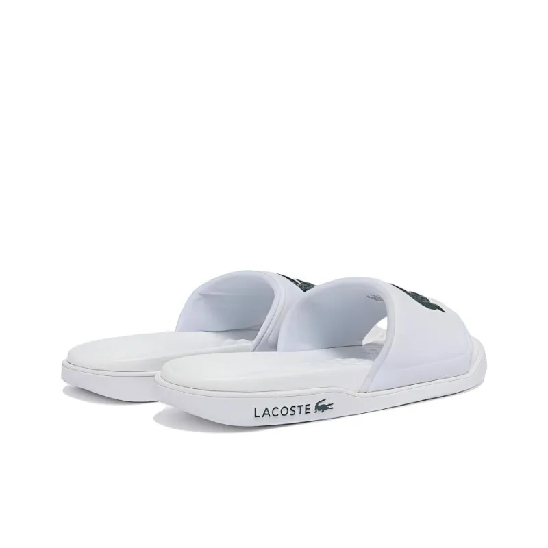 LACOSTE Slide Slippers Men's White/Dark Green-3