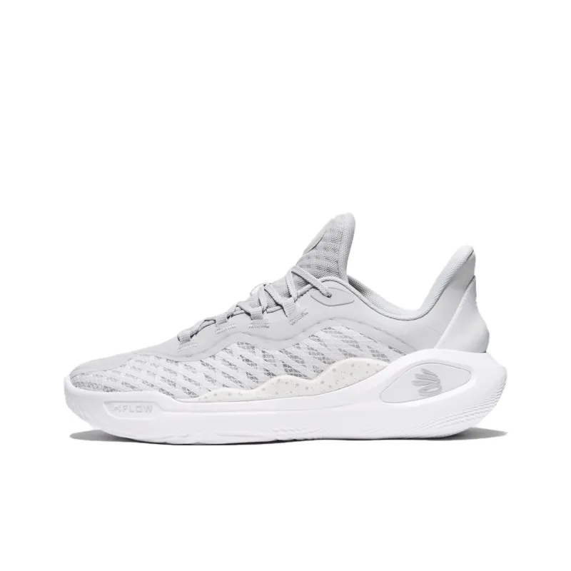 Under Armour Curry 11 Anti Slip Wear Resistant Low Top Basketball Shoes Unisex Gray White-0