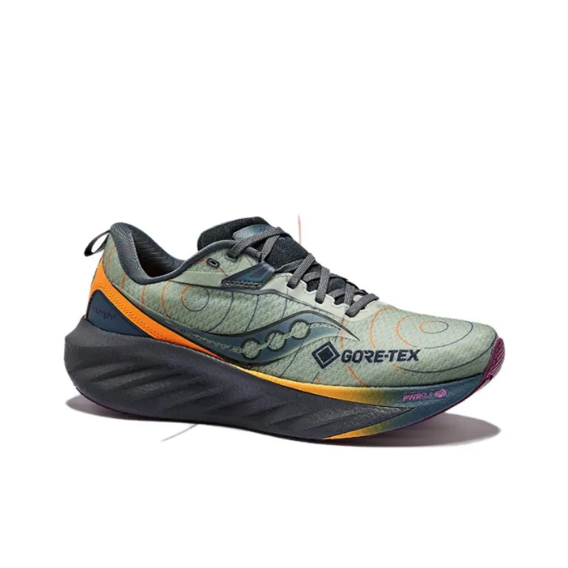 Saucony TRIUMPH 22 Anti Slip Wear Resistant Low Top Running Shoes Men's Green Gray Yellow-1