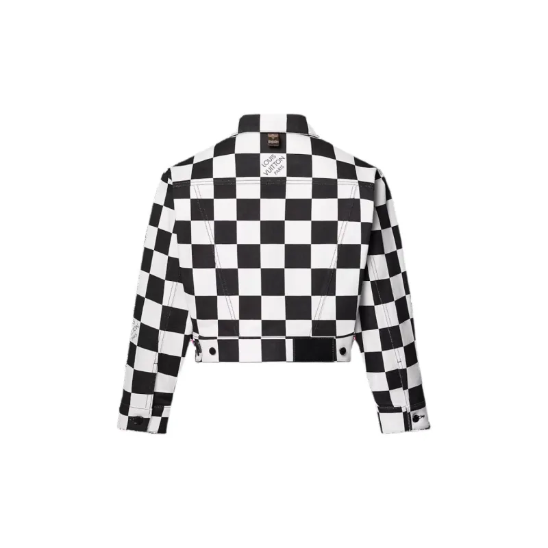LOUIS VUITTON Cropped Damier Denim Jacket-1