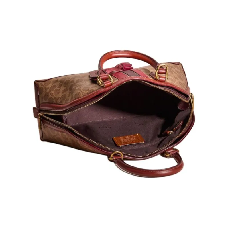 COACH Quinn Coated Canvas Shoulder Bag Crossbody Bag Handbag Large Size Women's Rusty Red-2