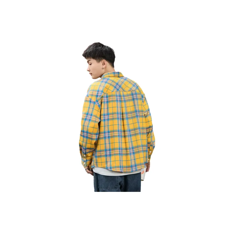 Tonlion Long Sleeved Shirt Men's Bright Yellow-1