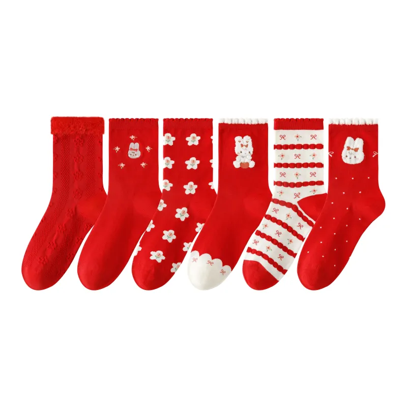 Caramella x KIKI Mid Calf Socks Women's 6 Pack-0