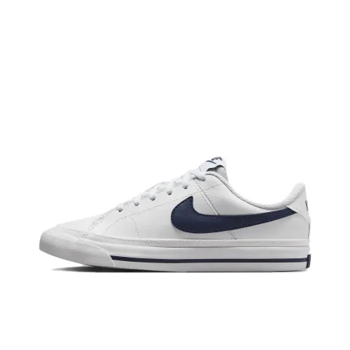 Nike Court Legacy Low Top Kids' Skateboarding Shoes White Blue Teenagers
