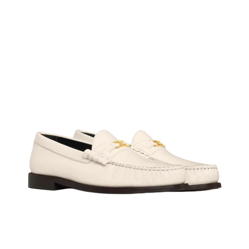 CELINE Luco Loafers Women's Beige-2