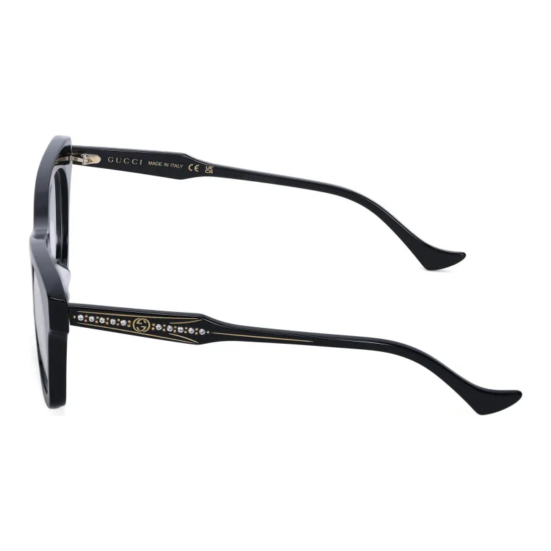 GUCCI Acetate Irregular Shape Eyeglass Frames Women's Black-1