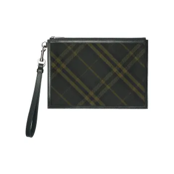 Burberry Polyester Clutch Men's Dark Shadow Color