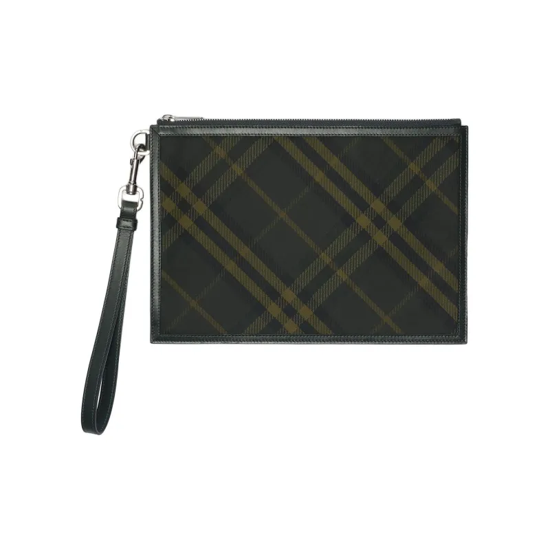 Burberry Polyester Clutch Men's Dark Shadow Color-0