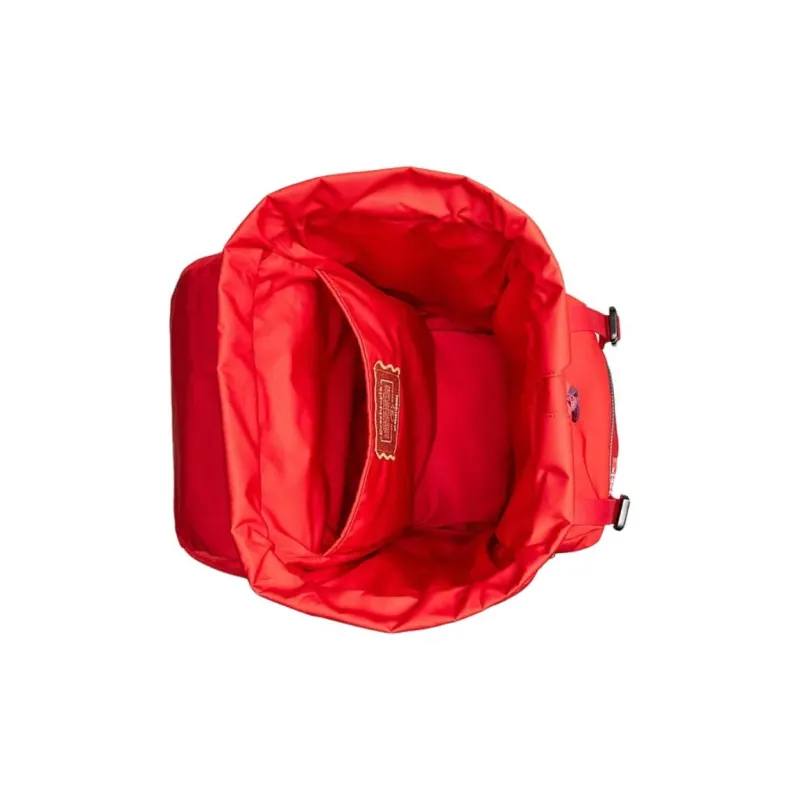 COACH Fabric Backpack Unisex Rose Red-3