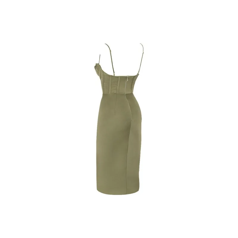 HOUSE OF CB Myrna Slip Dress Women's OLIVE/Olive-8