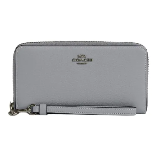 COACH Zip Around Wallet Gray Blue