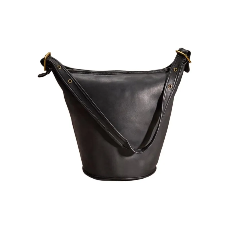 COACH Tanned Leather Bucket Bags Crossbody Bag, Shoulder Bag Tubas Unisex Black-0