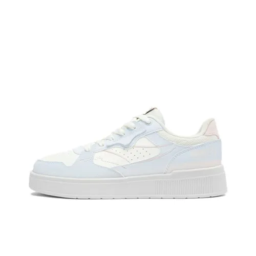 QIAODAN Skateboard Shoes Women's Low-Top Tulle Blue/cloud Pink