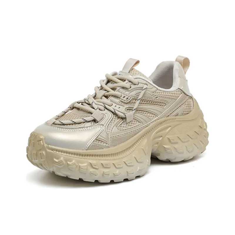 DAPHNE Low Top Chunky Sneakers Women's Champagne-1