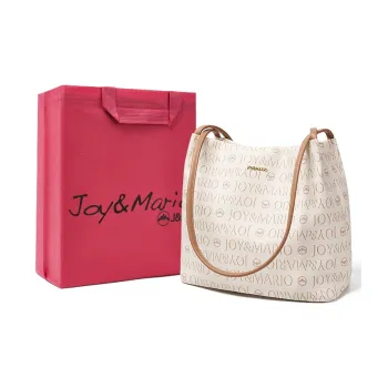 Joy&Mario PVC Tote Bag Shoulder Bag Regular Large Size Women's Ecru/Coffee