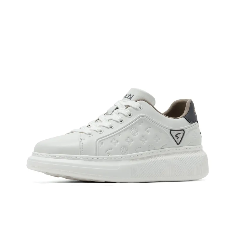 Satchi Low Top Skateboard Shoes Men's White Gray-0