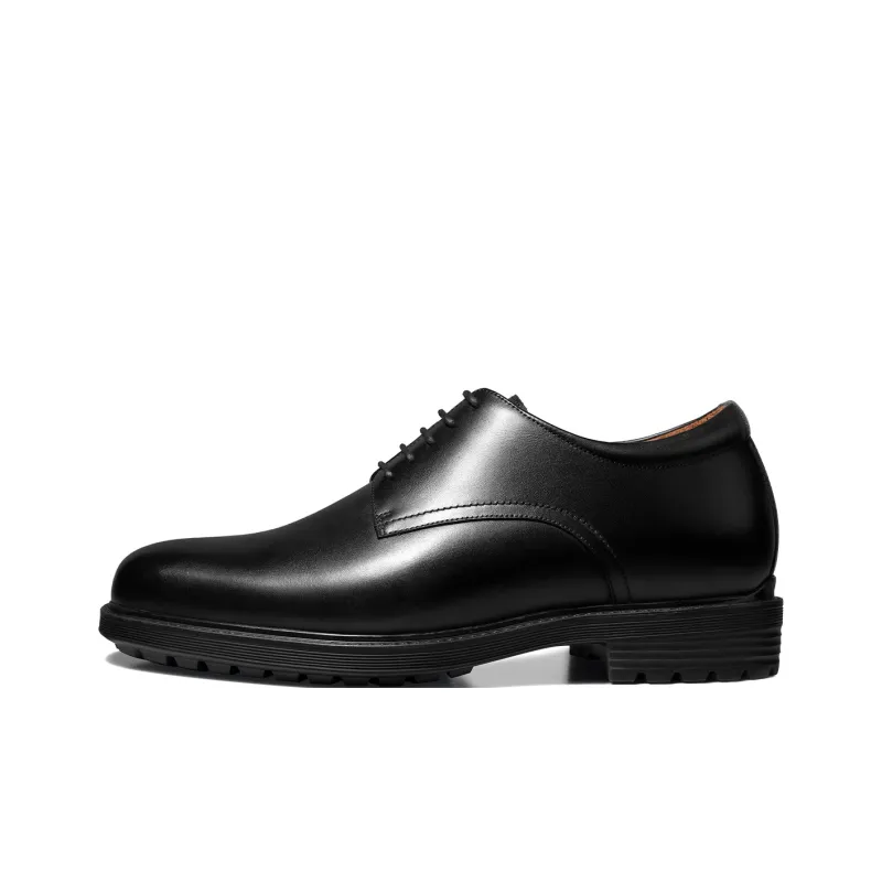 Zuti British Business Formal Versatile Derby Shoes Casual Shoes 6.5cm Men's Black-0