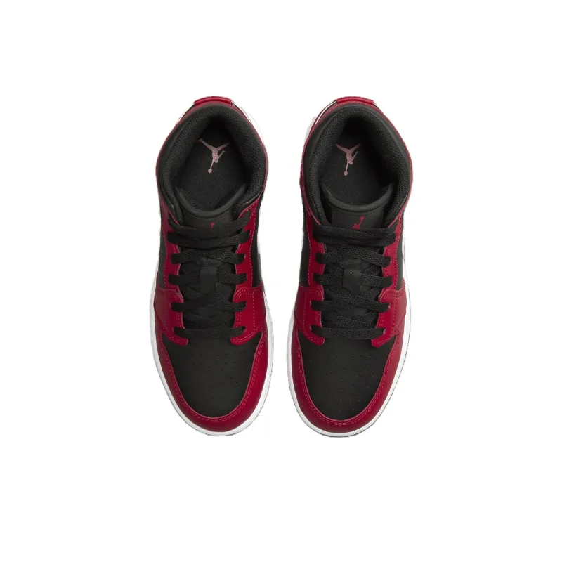 Jordan Mid Top Children's Basketball Shoes Red Black White Grade School-3