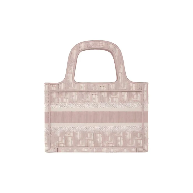 DIOR BookTote Monogram All Over Print Tote Bag Shopping Bag Handbag Mini Women's Rose Pink/Beige-2