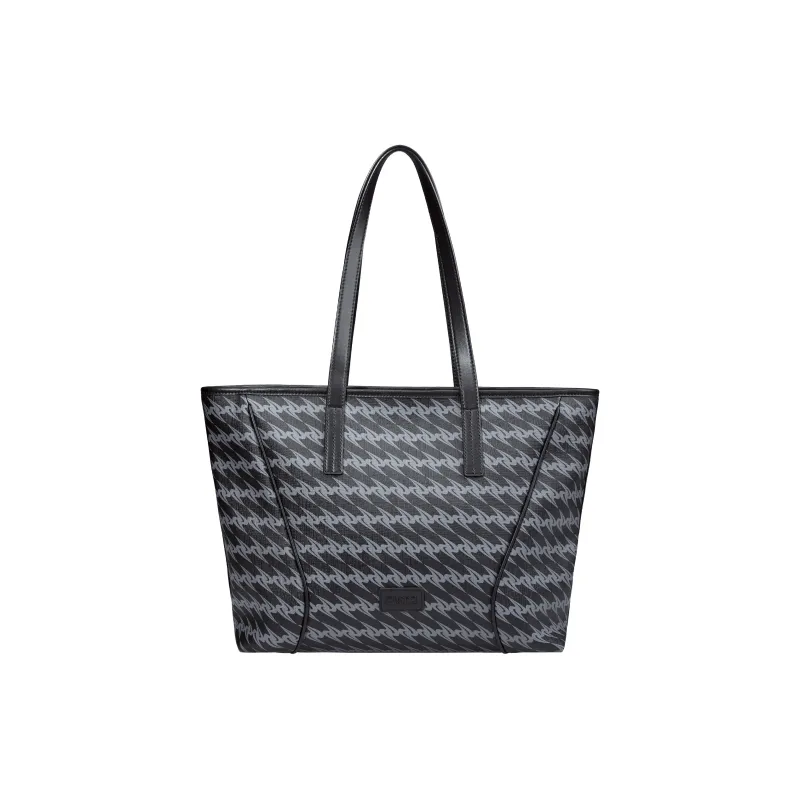 OMTO PVC Tote Bag, Shoulder Bag Regular Unisex Truffle Black-1