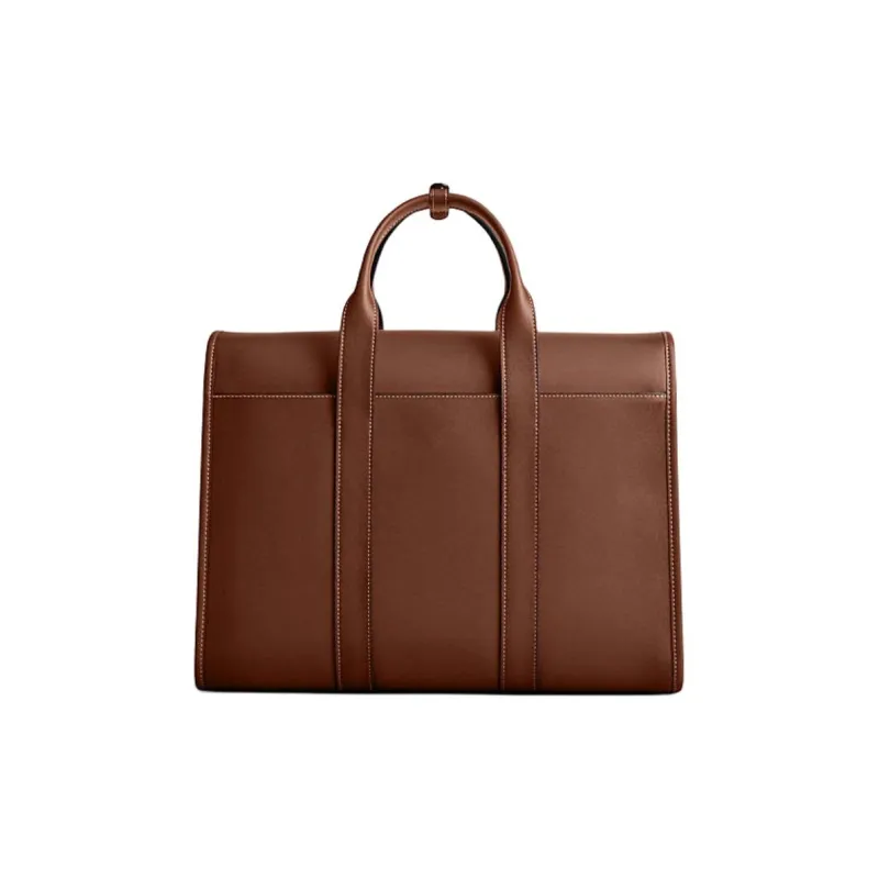 COACH Gotham Cow Leather Briefcases Large Size Men's Red Wood Color-2