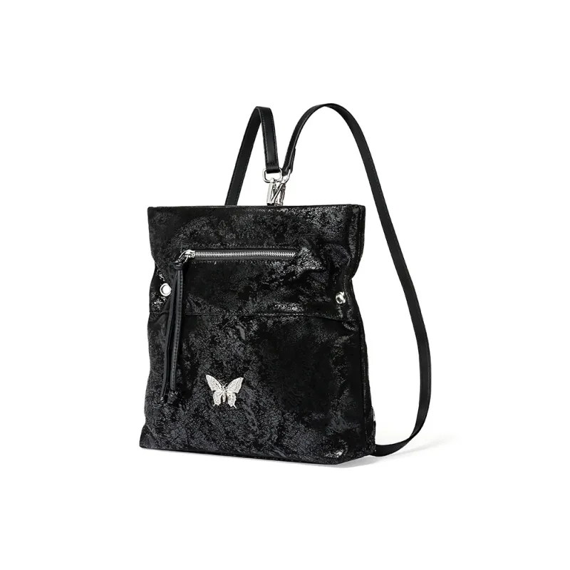 TUCANO Pu University Student Everyday One Shoulder Crossbody Backpack Regular Women's Sequins Black-1
