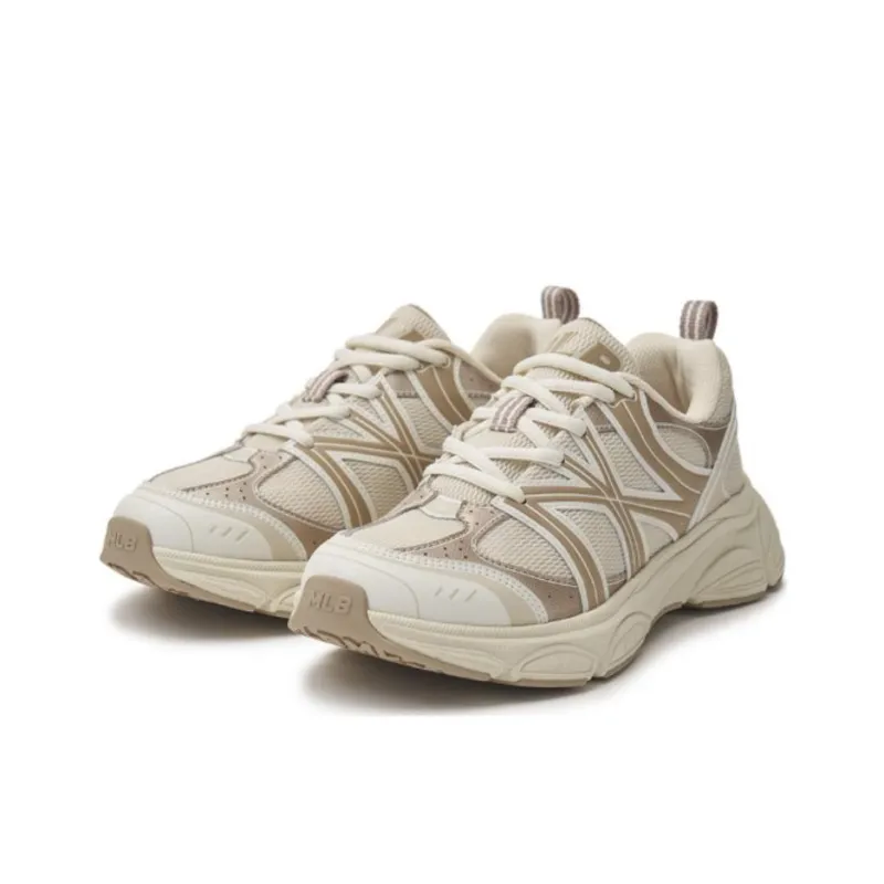 MLB New York Yankees Anti Slip Wear Resistant Low Top Running Shoes Unisex Beige-2