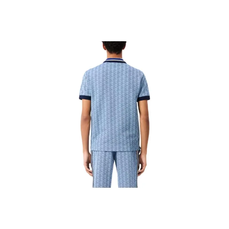 LACOSTE Logo embroidered Monogram jacquard Polo Shirt-2