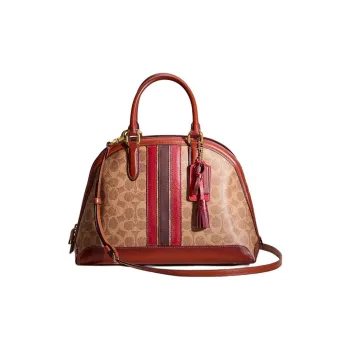 COACH Quinn Coated Canvas Shoulder Bag Crossbody Bag Handbag Large Size Women's Rusty Red