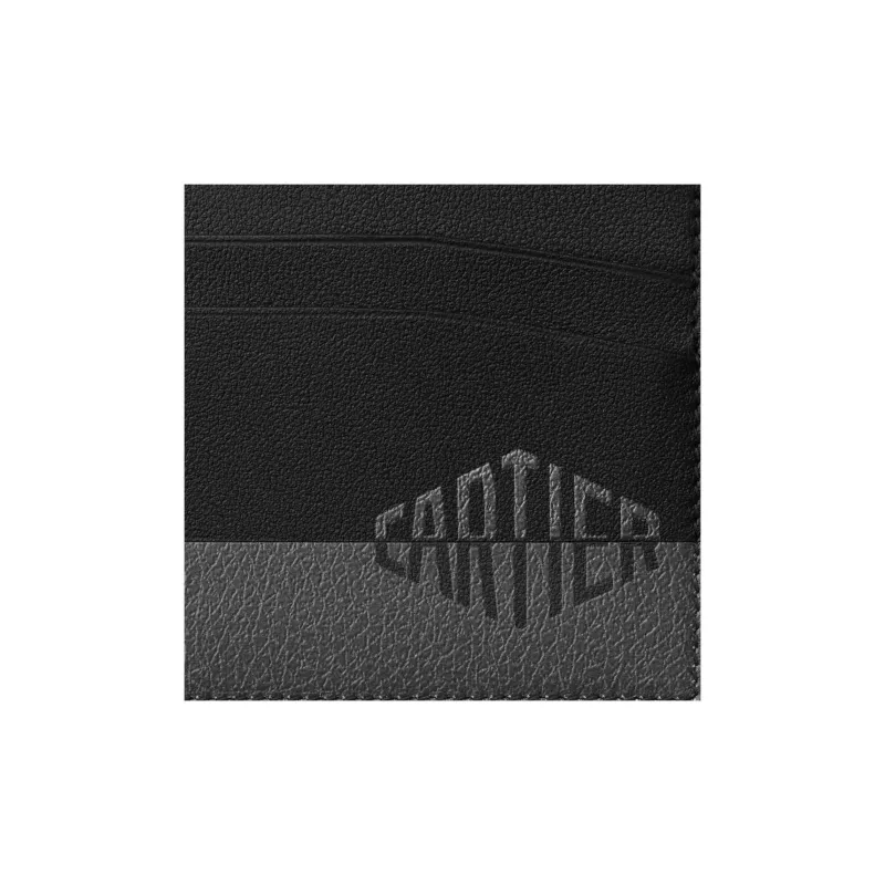 CARTIER Calfskin Card Holder Unisex Black And Charcoal Gray-2