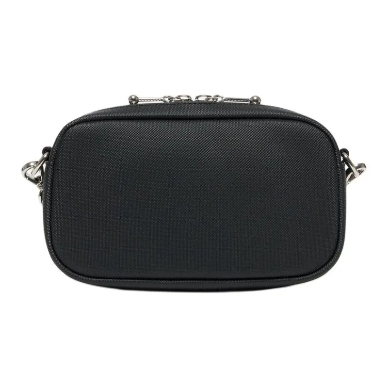 LACOSTE Synthetic Leather Shoulder Bag, Crossbody Bag Women's Black-2
