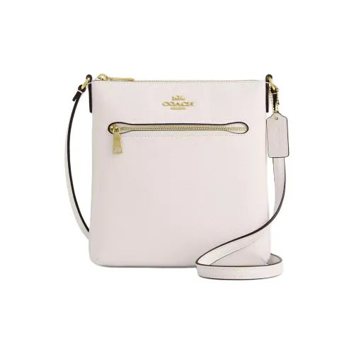 COACH Rowan Recycled Leather Shoulder Bag, Crossbody Bag brand Women's Chalk White