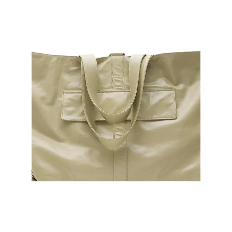 Burberry Calfskin One Shoulder Handbag Tubas Women's Hunter Beige-3