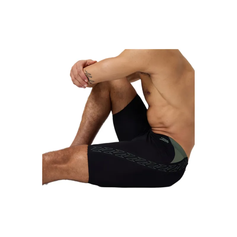 Speedo Adult Pace Cap Black Swimming Shorts Men Gray-4