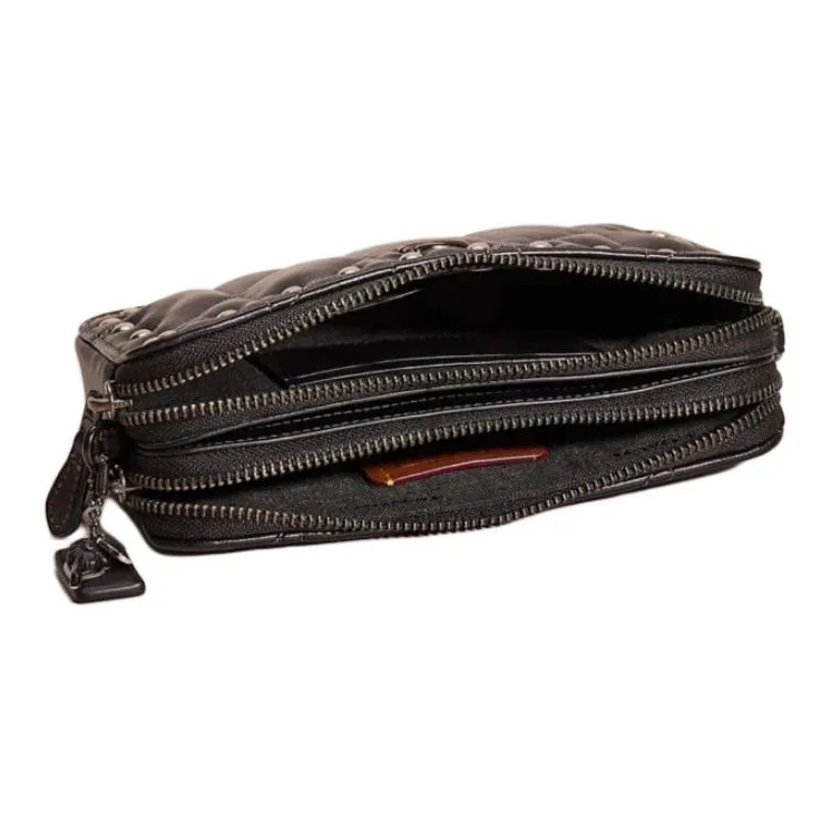 COACH Kira Nappa Leather Shoulder Bag, Crossbody Bag Small Size Women's Black-1