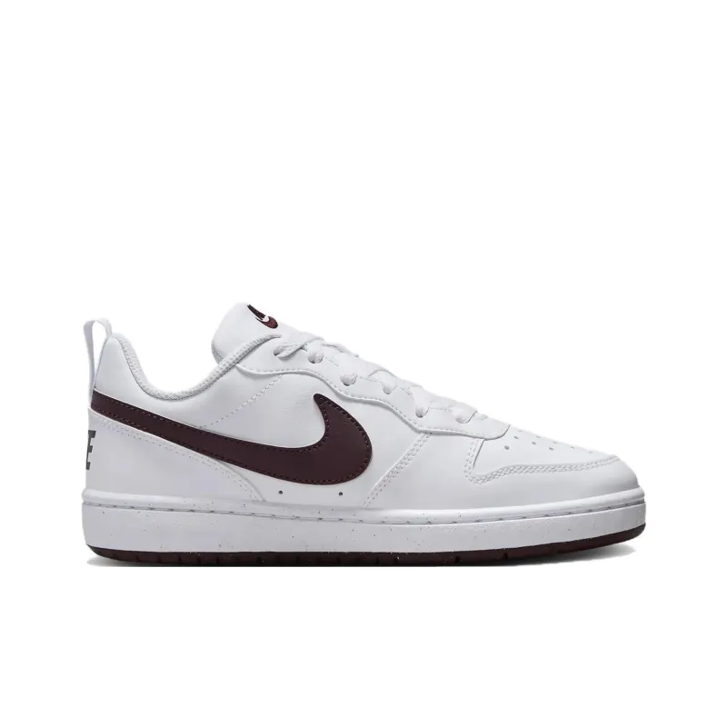 Nike Court Borough Anti Slip Wear Resistant Low Top Kids' Skateboarding Shoes White Coffee Unisex-3