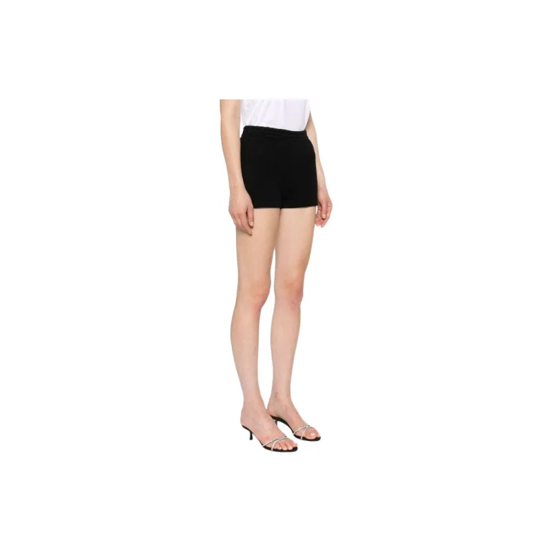 T By Alexander Wang Essential Terry Puff Paint Logo Sweatshort Black-3