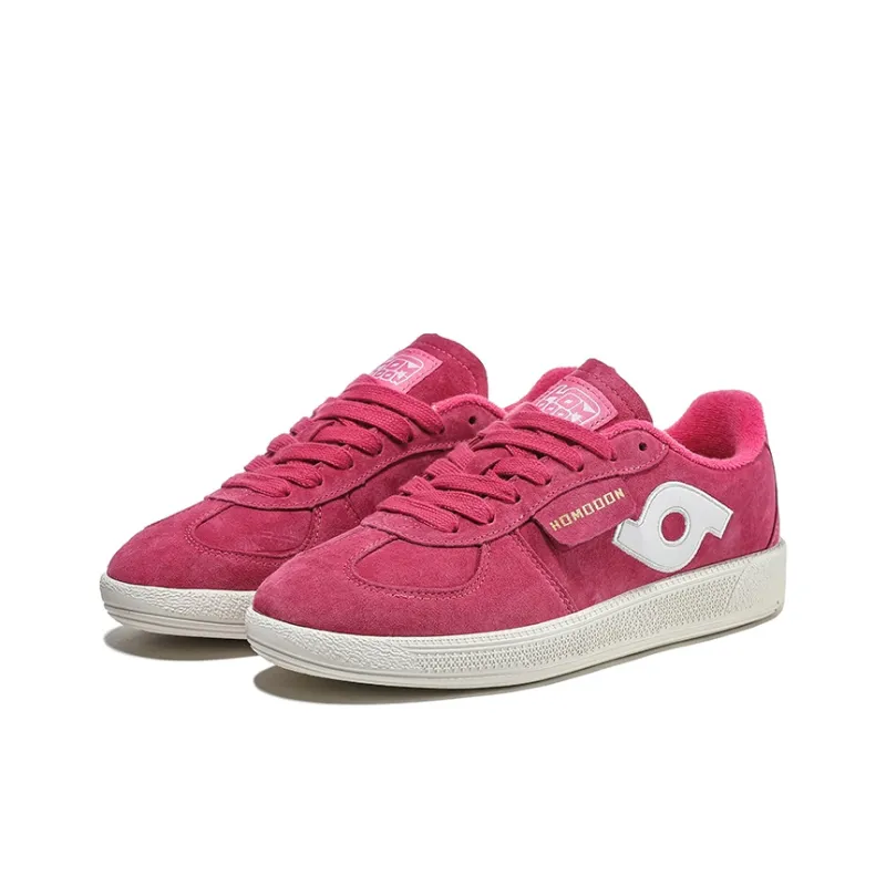 HOMDOON Anti Slip Wear Resistant Low Top Training Shoes Unisex Red White-2