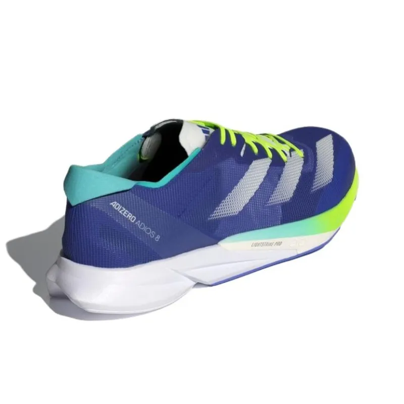 Adidas Adizero Adios 8 Anti-Slip Wear-Resistant Low-Top Running Shoes Men's Blue Gold-1
