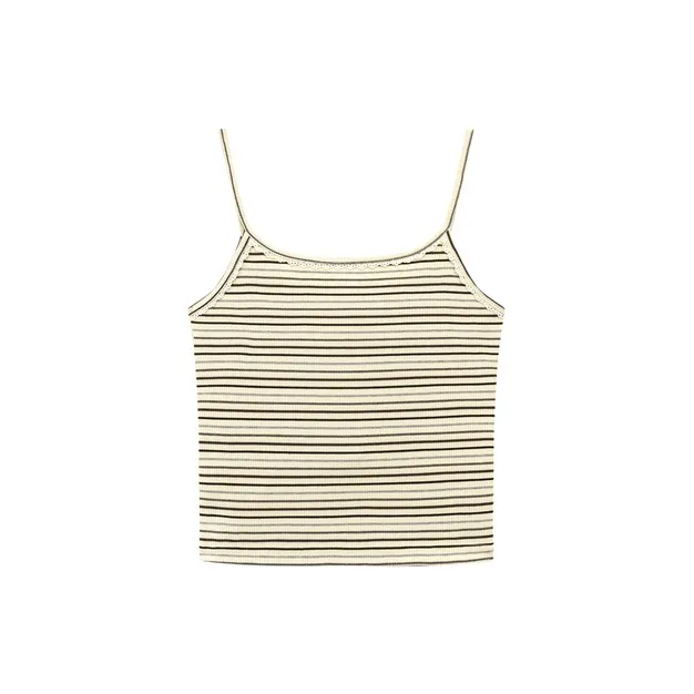 CHUU Tank Tops Women's Black White Stripes-1