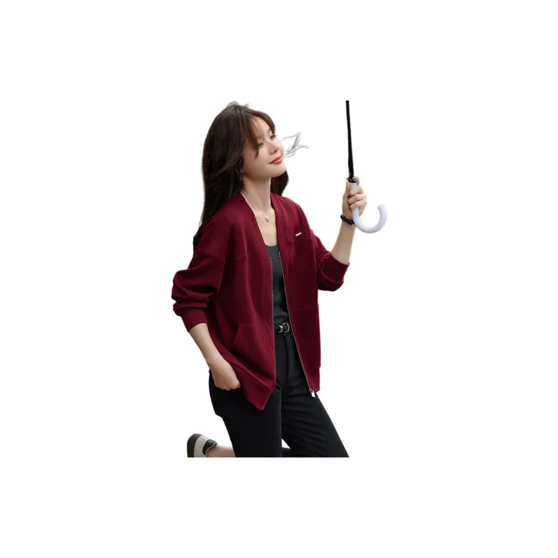 Mo Han Yi Mei Sweatshirt Women's Burgundy-2