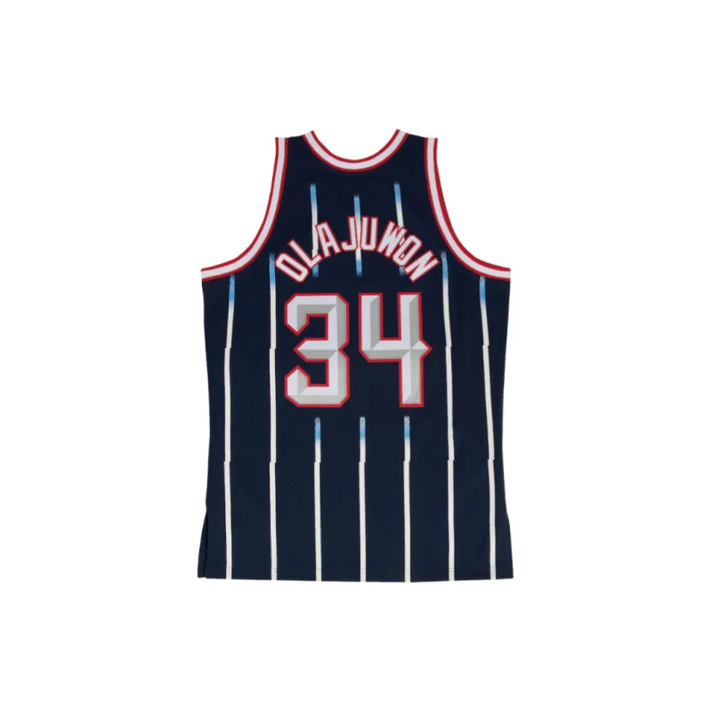 NBA Houston Rockets Hakeem Olajuwon Basketball Jerseys Men's Black-2