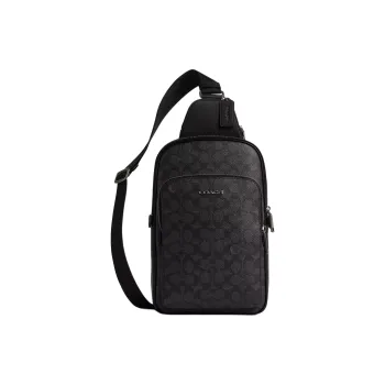 COACH ETHAN Coated Canvas Crossbody Bags Sling Bags Small Size Men's Charcoal
