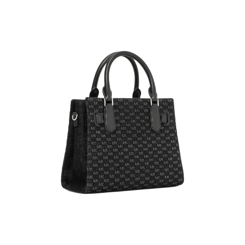 MICHAEL KORS Hamilton Series Denim Shoulder Bag, Crossbody Bag, Handbag Trumpets Women's Black-1