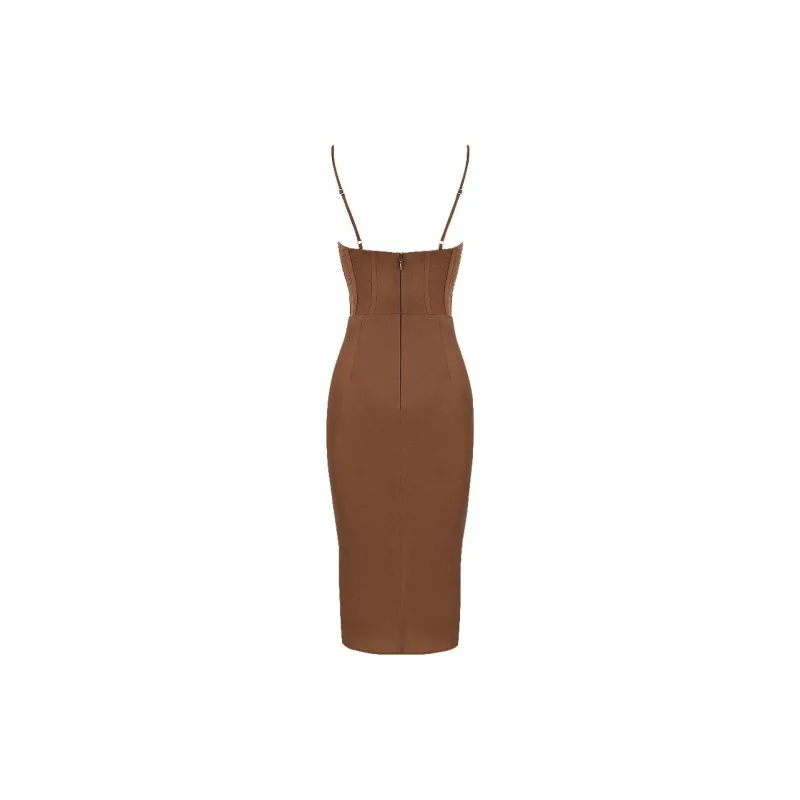 HOUSE OF CB Myrna Slip Dresses Women's CHOCOLATE/Chocolate-1