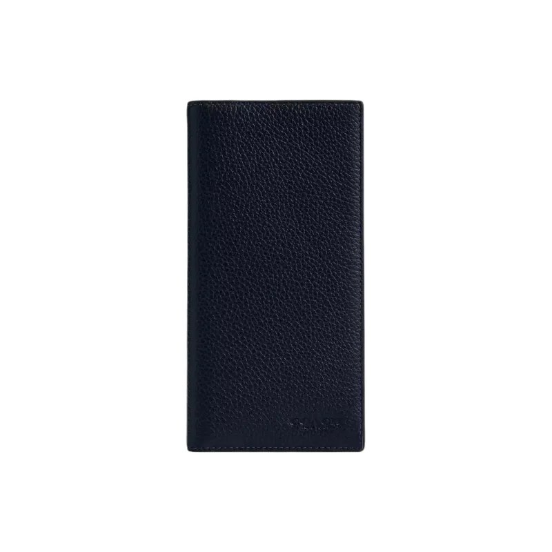 COACH Refined Pebbled Leather Wallet Mini Men's Midnight Marine Blue-0