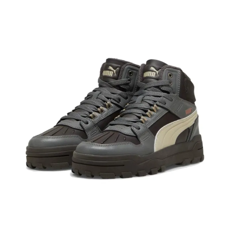 PUMA REBOUND Slip Resistant High Top Casual Shoes Unisex Black Gray Color-2